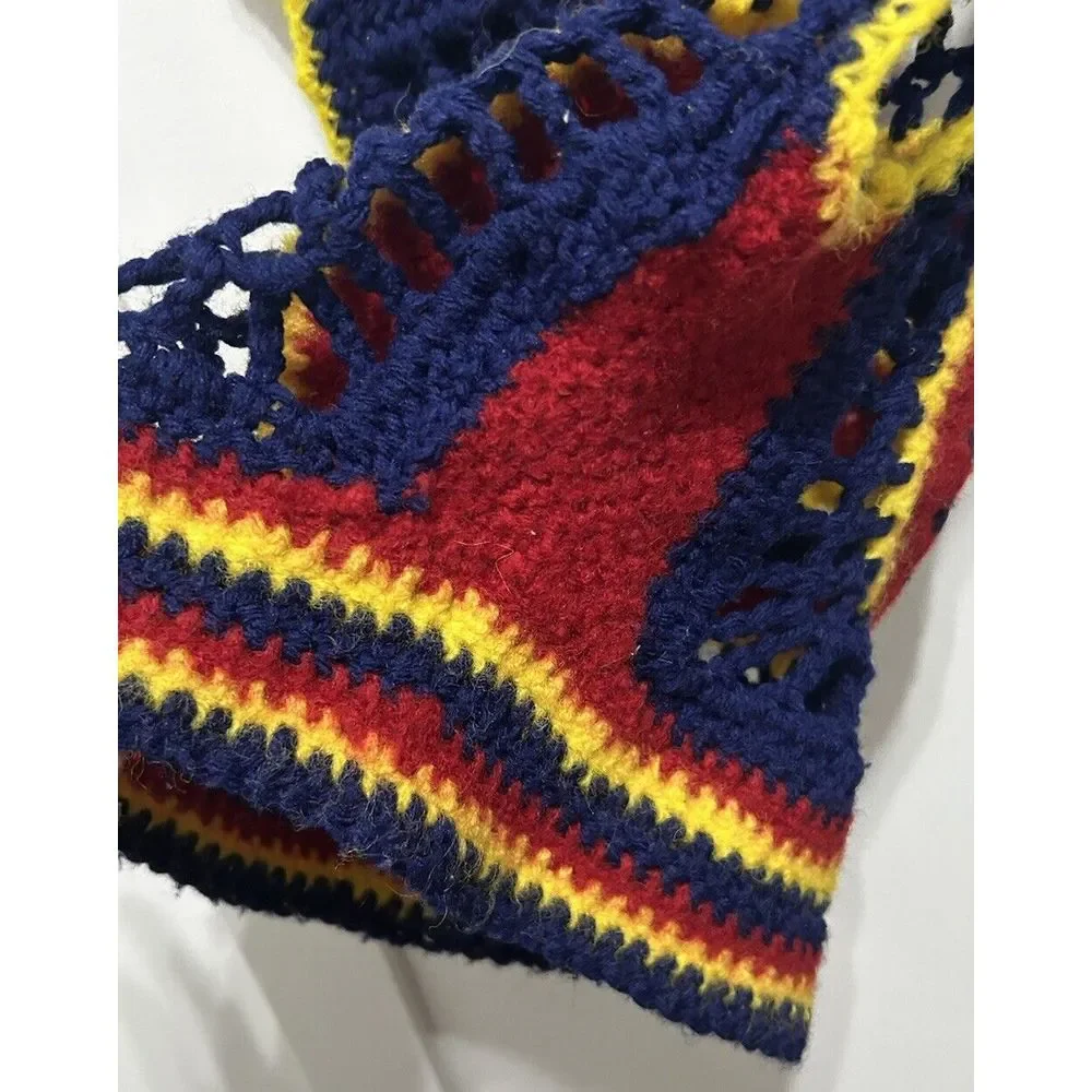 BOHO Hippie Vintage Handmade Crochet Granny Purple Flower Vest Tank Small - Picture 3 of 11